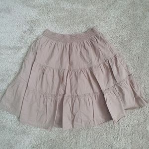 Brown ruffle casual skirt